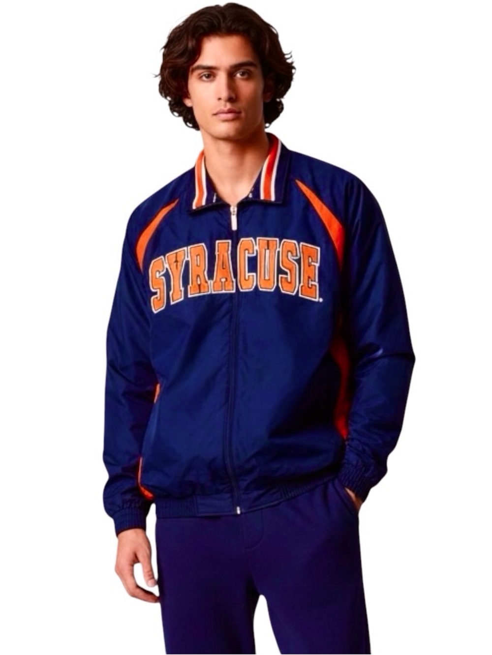 Vtg Syracuse Colosseum  Athletics Bomber Jacket Men’s Full Zip Fleece Lined Sz L